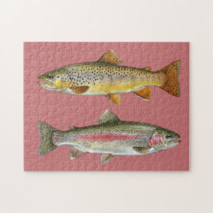 Fishing Lover – Trout Fishing Design Jigsaw Puzzle