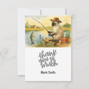 Fishing Lover watercolor Thank You Card