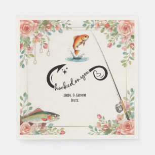 Fishing Lover wedding with rod and flowers  Napkin