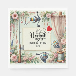 Fishing Lover wedding with rod and flowers  Napkin