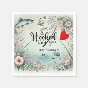 Fishing Lover wedding with rod and flowers  Napkin