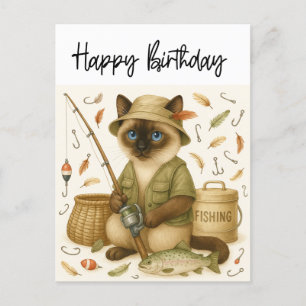 Fishing lovers  birthday fishing  postcard