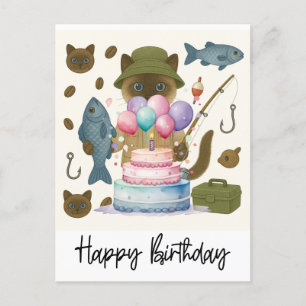 Fishing lovers  birthday fishing  postcard