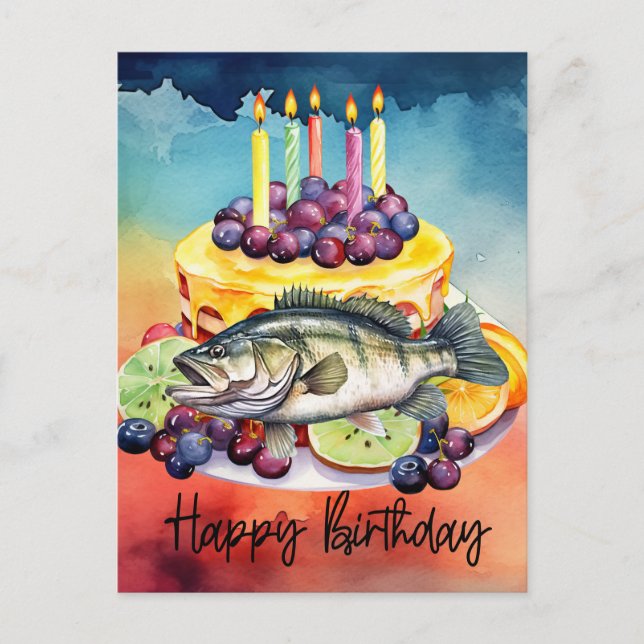 Fishing lovers  birthday fishing  postcard (Front)