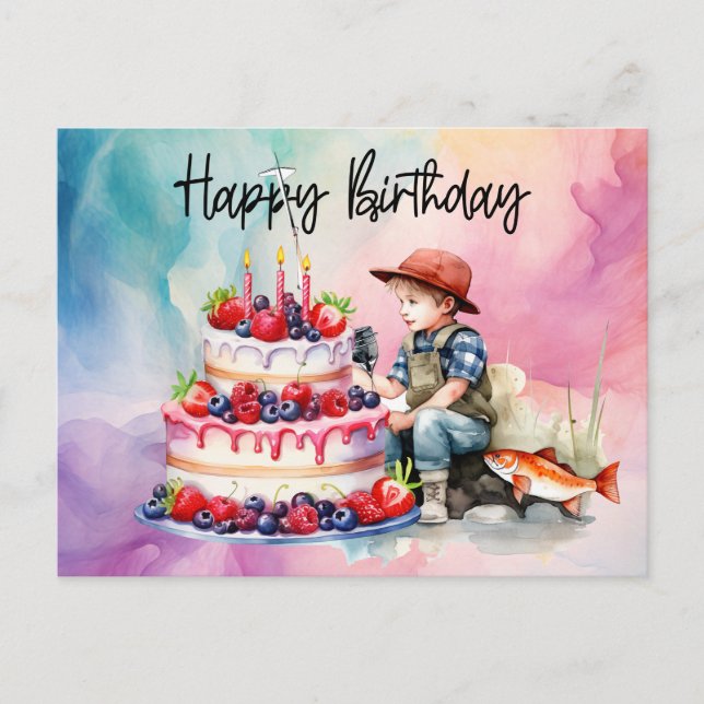 Fishing lovers  birthday fishing  postcard (Front)