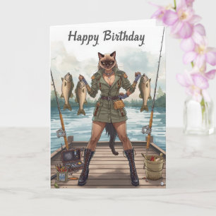 Fishing lovers birthday with Fish watercolor Card