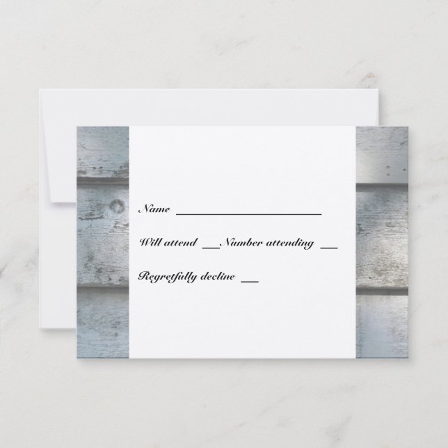 Fishing Lovers Boat Old Wood rsvp with envelopes (Front)