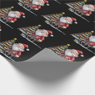 Fishing Lovers Christmas Santa Claus Wrapping Paper