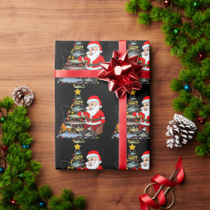 Fishing Lovers Christmas Santa Claus Wrapping Paper