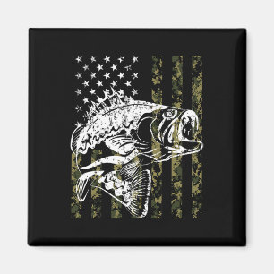 Fishing Lovers Fishing Vintage American Flag Magnet