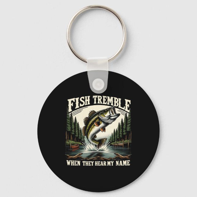 Fishing Lovers Gifts Fish Tremble When They Hear M Key Ring (Front)
