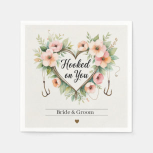 Fishing lovers Hook on you for  Wedding  Napkin