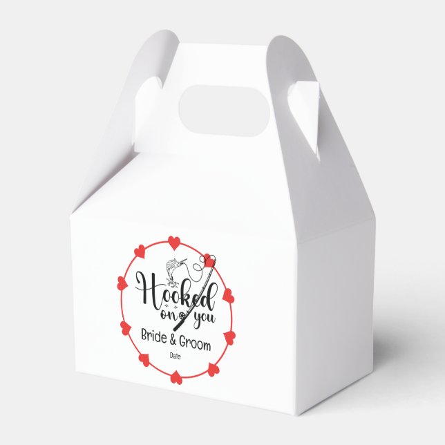 Fishing Lovers Hook on you Wedding  Favour Box (Front Side)