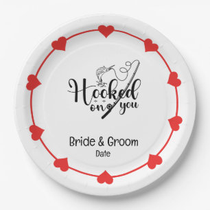 Fishing Lovers Hook on you Wedding Paper Plate