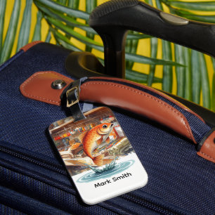 Fishing lovers  luggage tag