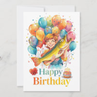 Fishing Lovers themed go fishing on his birthday