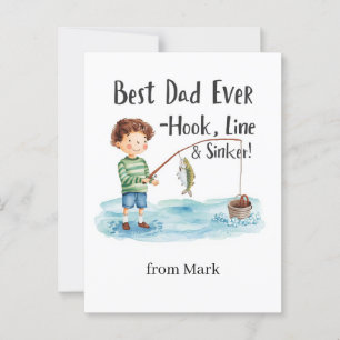 Fishing Lovers watercolor style Thank You Card