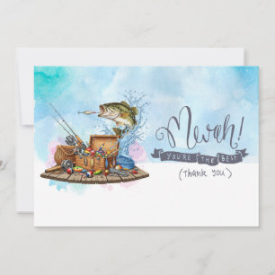 Fishing Lovers  watercolor style  Thank You Card