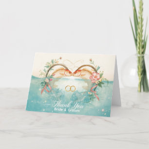 Fishing Lovers Wedding Watercolor Thank You Card