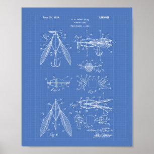Fishing Lure 1926 Patent Art Blueprint Poster