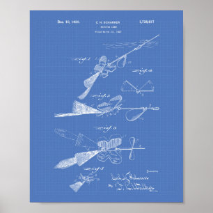 Fishing Lure 1929 Patent Art Blueprint Poster