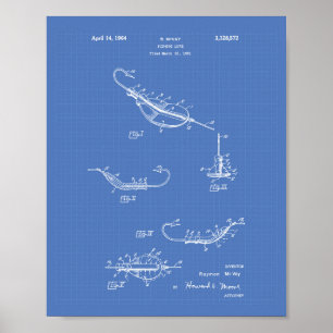 Fishing Lure 1964 Patent Art Blueprint Poster