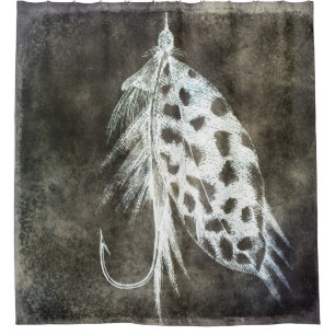 Fishing Lure - Fly Fishing Angling Fish Hook Shower Curtain