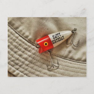 Fishing Lure Happy Birthday Postcard