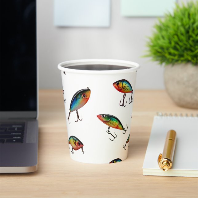 Fishing Lure Pattern Paper Cups (Insitu)
