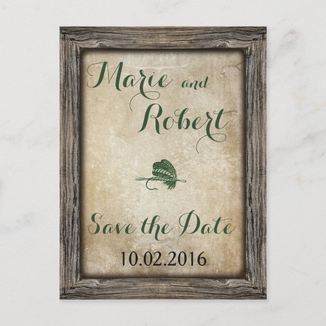 Fishing Lure Wedding Save the Date Postcard (Front)