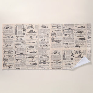 Fishing Lures Advertising Fisherman Art Beach Towel