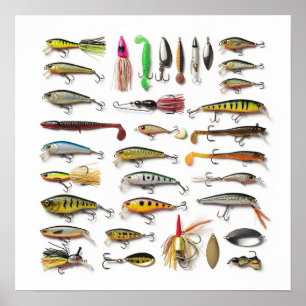 Fishing Lures Collection Poster