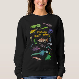 Fishing Lures Must Have Assorted Fisherman Lures F Sweatshirt
