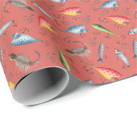 Fishing Lures on Dark Coral Pink