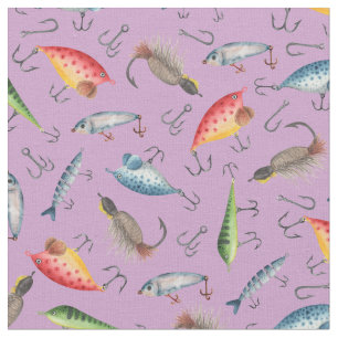 Fishing Lures on Purple Fabric