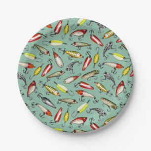 Fishing Lures Paper Plate