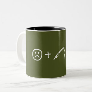 Fishing Makes You Happy Two-Tone Coffee Mug