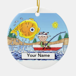 Fishing - Male Ceramic Tree Decoration