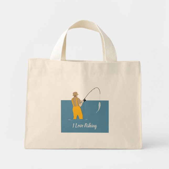 Fishing Mini Tote Bag (Front)
