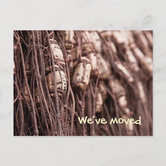 Fishing net we´ve moved postcard (Front)