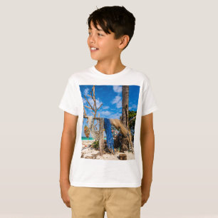 Fishing nets drying on the beach T-Shirt