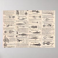 Fishing Newsprint Vintage Advertisement