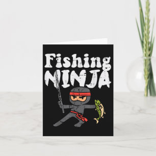Fishing Ninja Cute Fish Lover Boys Girls Kids Todd Card