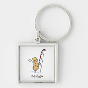 Fishing Nut T-shirts and Gifts Key Ring