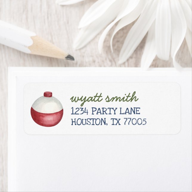 Fishing O-Fish-Ally Birthday Bobber Return Address Label (Insitu)