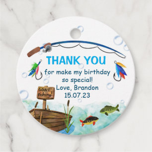 Fishing o-fish-ally little fisherman birthday favour tags