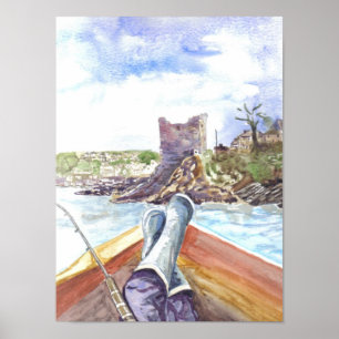 Fishing off Polruan Poster