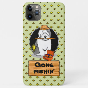 Fishing Old English Sheepdog Dog (Grey 1) Cute iPhone 11 Pro Max Case