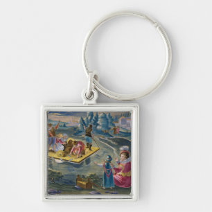 Fishing on a Lake at Night, plate 101 from 'Venati Key Ring
