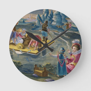 Fishing on a Lake at Night, plate 101 from 'Venati Round Clock